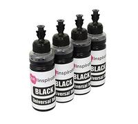 INK INSPIRATION® Universal Refill Ink for Cartridges and CISS System compatible with EPSON CANON HP BROTHER LEXMARK DELL RICOH, 4 Black Pack