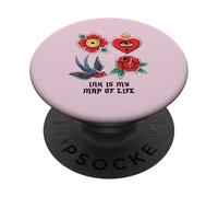 Ink Is My Map Of Life (Tattoo Graphic) PopSockets Adhesive PopGrip