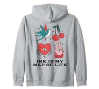 Ink Is My Map Of Life (Tattoo Statement) Zip Hoodie