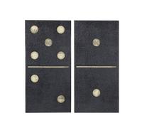 INK+IVY, Two Black Dominos Wall Art 2 Pieces Gel Coated Canvas, Easy Hang Setup, Modern Contemporary Design, Las Vegas Gaming Domino Tiles Painting Living Room Décor, Black/White, 18 x 36 x 1.5