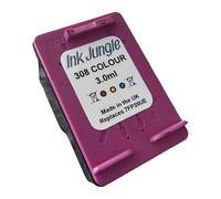 Ink Jungle 308 Colour Refilled Ink Cartridge for HP ENVY 6110 6110e 6120 6120e 6122 6122e 6130 6130e 6132 6132e 6152 6155 6165 6165e 6520 6520e 6530 6530e 6532 6532e 6552 6555 6558 6558e Printers
