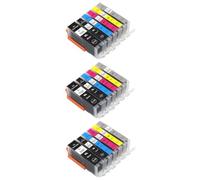 Ink Jungle 3x Sets of 6 PGI530XL Black CLI531XL Black Cyan Magenta Yellow Grey Compatible Ink Cartridges for Canon PIXMA TS8750 Printers Replaces Canon CLI531 PGI530