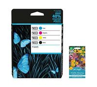 Ink Jungle 903 Black Cyan Magenta Yellow Ink Cartridge Combo Pack For HP OfficeJet Pro 6960 6970 6971 6974 6978 6979 6961 6963 6964 6965 6966 6976 6950 Printers Wildflower Seed Pack