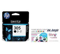 Ink Jungle HP 305 Black Ink Cartridge For HP DeskJet Plus 4110 4120 4122 4130 Printers Charity Recycling Bag 3YM61AE 3YM60AE