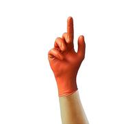 Ink Jungle Protect Orange HD Nitrile Gloves GA0052 GA0053 GA0054 GA0055 - Heavy Duty, Multipurpose, Powder Free & Latex Free Disposable Examination Gloves, Box of 100 Gloves, Orange (Large)