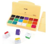 INK LAB HIMI Gouache Paint Kit 18 Vibrant Colors Non Toxic Paints Jelly Cup Design with Palette Portable for Professional Artists, Rich Pigment, 30ml/Cup