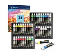 INK LAB Metallic Acrylic Paint Set 36 Tubes Non Toxic Metallic Acrylic Crafts Paints for Canvas Wood Artists Beginners Painting, Rich Pigment & No Fading, 12ml/Tube