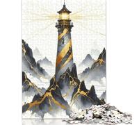 Ink Lighthouse Puzzles for Adults 500 Puzzles for Adults 500 Pieces Puzzle 500 Pieces 500 Piece Jigsaw Puzzles for Gift 500pcs (52x38cm)