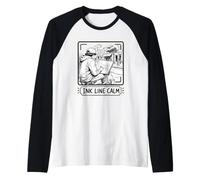 Ink LINE Calm Urban Sketching Architecture Pen Study Raglan Baseball Tee