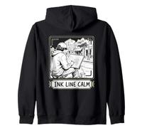 INK LINE CALM Urban Sketching Architecture Pen Study Zip Hoodie