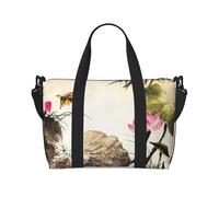 Ink Lotus Painting Print Italy Flag Print Versatile Handbag for Travel,Hand-Held Crossbody Travel Bag for Your Every Need