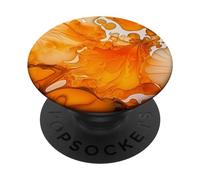 Ink Orange Abstract Illustration Phone Popper Marbled PopSockets Adhesive PopGrip