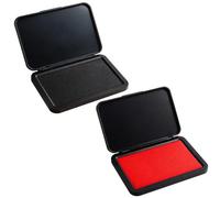 Ink Pads for Stamping, 2-Piece Rectangle Stamp Pad Set, Black Ink Pad with Distress Oxide Formula, Fingerprint Ink Pad for Crafting and Document Stamping, Professional Ink Stamp Pad Supplies