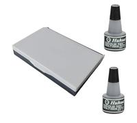 Ink Pads for Stamping, Black Ink Pad and Refill, Fingerprint Ink pad, Stamp Ink for Crafting, Home Decor, and Office Use, Includes one 105x75mm Ink Pad and Two 30ml Black Ink