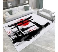 Ink Painting Area Rugs Japanese Torii Gate Machine Washable Short Pile Area Rug 60 X 90 Cm Non-Slip Indoor Floor Mat For Living Room Bedroom Office Kitchen & Hallway Decor,60 X 90 Cm