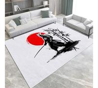 Ink Painting Area Rugs Japanese Warrior Machine Washable Non-Slip Soft Short Pile Area Rug 180 X 240 Cm For Living Room Bedroom Home Decor Carpet,80 X 150 Cm