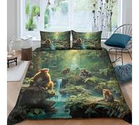 Ink Painting Double Duvet Cover Sunrise King Size Bedding, Pure Style, Suitable for Home Use, Microfiber Material with Zipper Duvet Cover (200 * 200) Cm