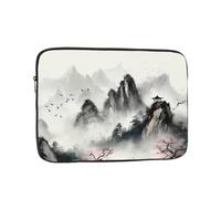 Ink Painting Style Mountain Laptop Case 15 inch, TSA Laptop Sleeve Shockproof Protective Notebook Case Water Resistant Computer Carrying Cover Briefcase Handbags Men Women Computer Bag