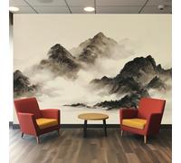 Ink Painting Wallpaper for Living Room, Mountain Asian Chinese Wall Mural for Bedroom, Non-Woven Photo Wallpaper Home Decor 315X215cm, Wall Decoration D10