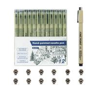 Ink Pen Set for Artists | Fine Point Art Pen, Micron Drawing Pen, Scrapbooking Marker | 10 Pieces Needle Pen Kit