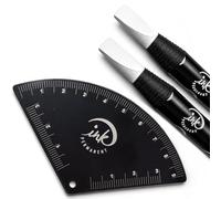 Ink Permanent Brow Mapping Kit, Aluminum Eyebrow Ruler, 2 Peel-Off Pencils