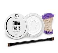 Ink Permanent White Eyebrow Mapping Kit, Brow Contour Paste with Dual-Sided Brush, Cotton Swabs