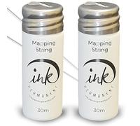 Ink Permanent White Pre-Inked Mapping String for Permanent Makeup and Microblading Supplies | 2 x 100 Ft (60 m) Bottles | Allergen-Free Ink | Ultra-Fine Thread