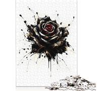 Ink Rose 1000 Piece Jigsaw Puzzles for Adults Jigsaw Puzzle 1000 Pieces Jigsaws Adults Puzzles Gifts 1000pcs (75x50cm)