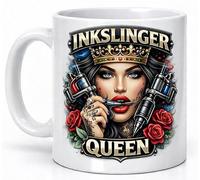 Ink Slinger Queen Mug Tattoo Artist Crown Roses Gift Mug