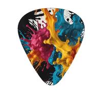 Ink splash color Patterned Guitar Picks - 12-Piece Set with 3 Different Thicknesses, Suitable for Electric and Acoustic Guitars