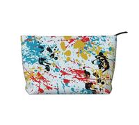 Ink Splashes Abstract Pattern, Cosmetic Bag Corduroy Makeup Bag Portable Travel Toiletry Bag