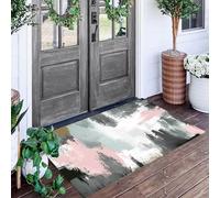 Ink Splashes Door Mats Indoor Absorbent, Non-Slip Wabi-Sabi Abstract Indoor Door Mat For Back & Front Door, Low Profile Dirt Trapping Doormat Entrance Rugs With Rubber Backed, 90X150Cm, Pinkish Gray