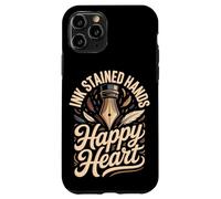 Ink Stained Hands Happy Heart Calligraphy Calligrapher Case for iPhone 11 Pro