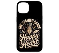 Ink Stained Hands Happy Heart Calligraphy Calligrapher Case for iPhone 13