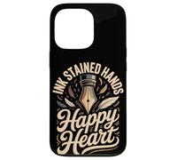 Ink Stained Hands Happy Heart Calligraphy Calligrapher Case for iPhone 13 Pro