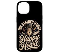 Ink Stained Hands Happy Heart Calligraphy Calligrapher Case for iPhone 14