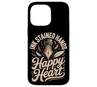 Ink Stained Hands Happy Heart Calligraphy Calligrapher Case for iPhone 14 Pro Max