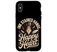 Ink Stained Hands Happy Heart Calligraphy Calligrapher Case for iPhone X/XS