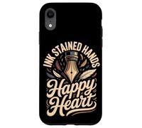 Ink Stained Hands Happy Heart Calligraphy Calligrapher Case for iPhone XR