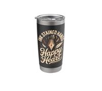 Ink Stained Hands Happy Heart Calligraphy Calligrapher Stainless Steel Insulated Tumbler