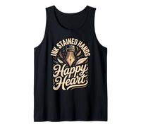 Ink Stained Hands Happy Heart Calligraphy Calligrapher Tank Top