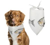Ink Style Cod Dog Bandanas Soft Cute Triangle Larges Scarfs for Pets Kerchief Print Pet Handkerchiefs for Small Medium Large Dogs Puppy Cats