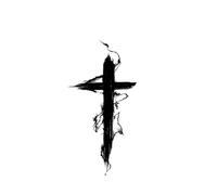 Ink-style Cross-shaped Herbal Temporary Tattoo Stickers, Semi-permanent, Non-reflective, Waterproof, Lasts For Two Weeks, Realistic Tattoos