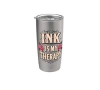 Ink Therapy Tattoo Rose Art Stainless Steel Insulated Tumbler