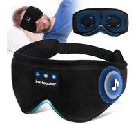 ink-topoint 3D Bluetooth Sleep Mask Headphones | 16H Battery | Comfortable for Side Sleepers | Ultimate Eye Mask Headphone, Sleep Headphones, 100% Blockout Bluetooth Sleep Mask for Men Women