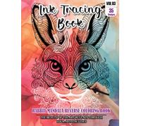 Ink Tracing Book for Adults: Stress relief reverse Rabbit Mandala Coloring Book for adults: mindfully Follow white lines to Uncover 35 cute Rabbit ... a perfect gift for Rabbit Lovers (Vol-03)