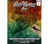 Ink Tracing Book: Stress relief reverse Dragon mandala Coloring Book for adults: mindfully Follow white lines to Uncover 35 cute Dragon Mandala arts | ... lovers (Stress Relief Reverse Coloring Book)