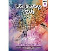 Ink Tracing Book: Stress relief reverse Hawk Coloring Book for adults: mindfully Follow white lines to Uncover 35 cute Hawk arts | Magical Ink Trace ... color pages a perfect gift for Birds lovers