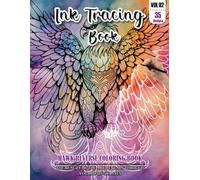 Ink Tracing Book: Stress relief reverse Hawk Coloring Book for adults: mindfully Follow white lines to Uncover 35 cute Hawk arts | Magical Ink Trace ... pages a perfect gift for Birds lovers (VOL-2)