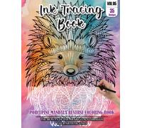 Ink Tracing Book: Stress relief reverse Porcupine Mandala Coloring Book for adults: mindfully Follow white lines to Uncover 35 cute Porcupine Mandala ... a perfect gift for Porcupine Lovers (Vol-05)